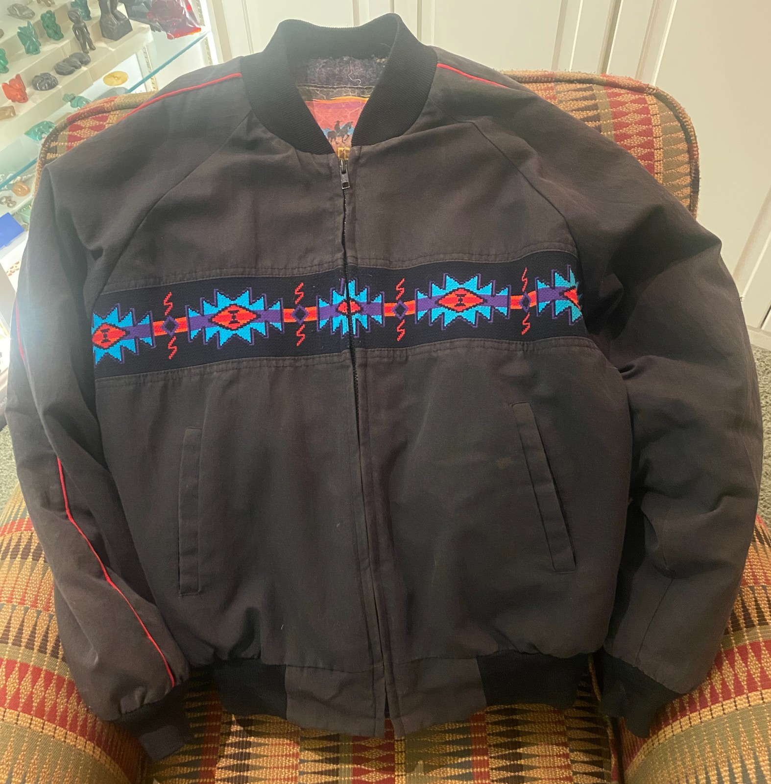 Vintage Native American Embroidery POW WOW INFR Rodeo Jacket 1993 Albuquerque NM