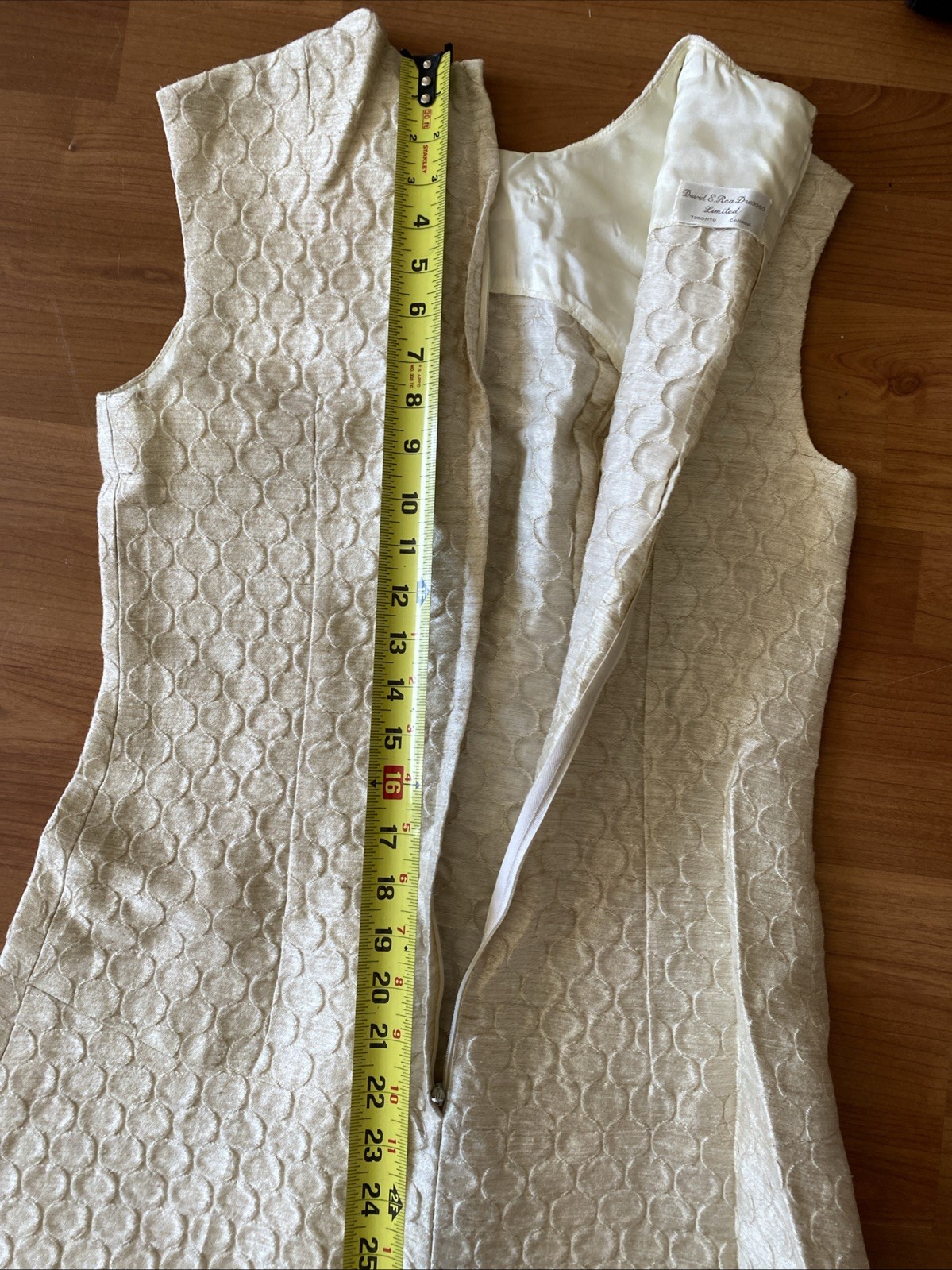 VTG Wedding Dress S Made In Canada David Rea Bridal Custom Off White Ivory Short