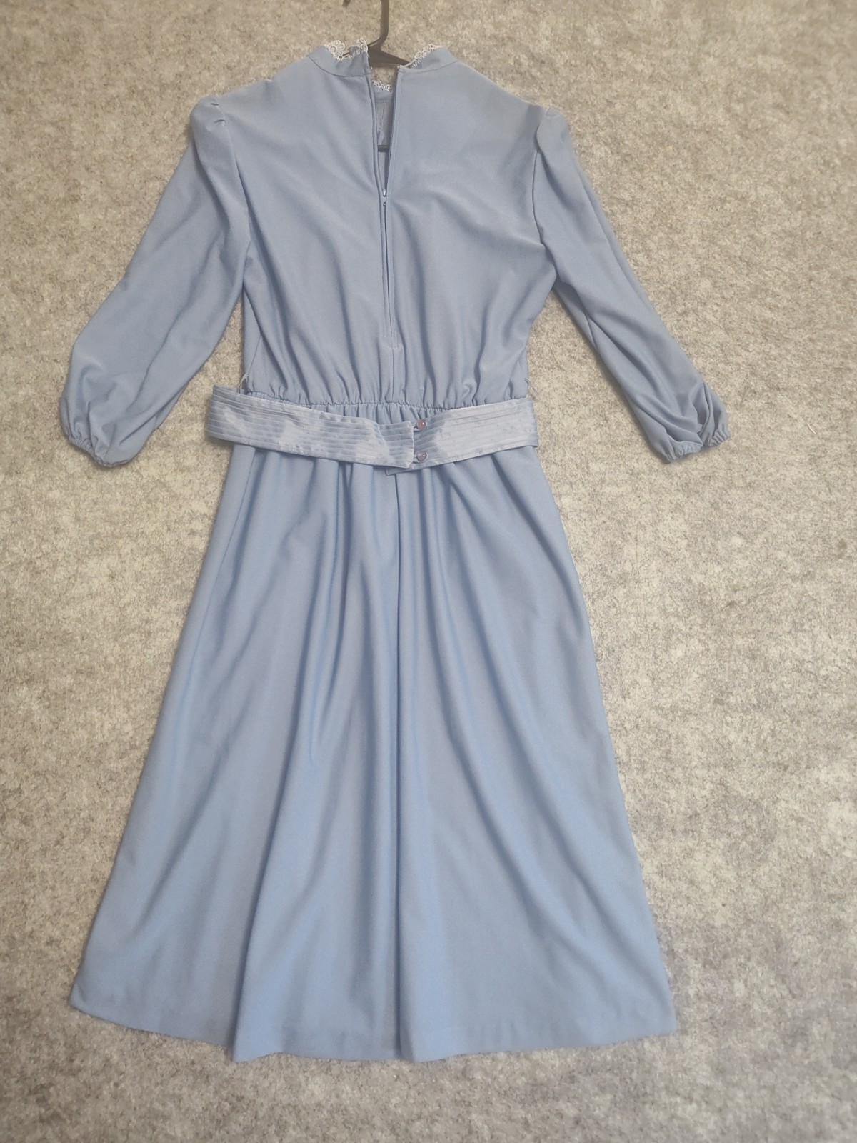J Gee Women’s Vintage Cornflower Blue Prairie Dress With Lace Trim Size 12
