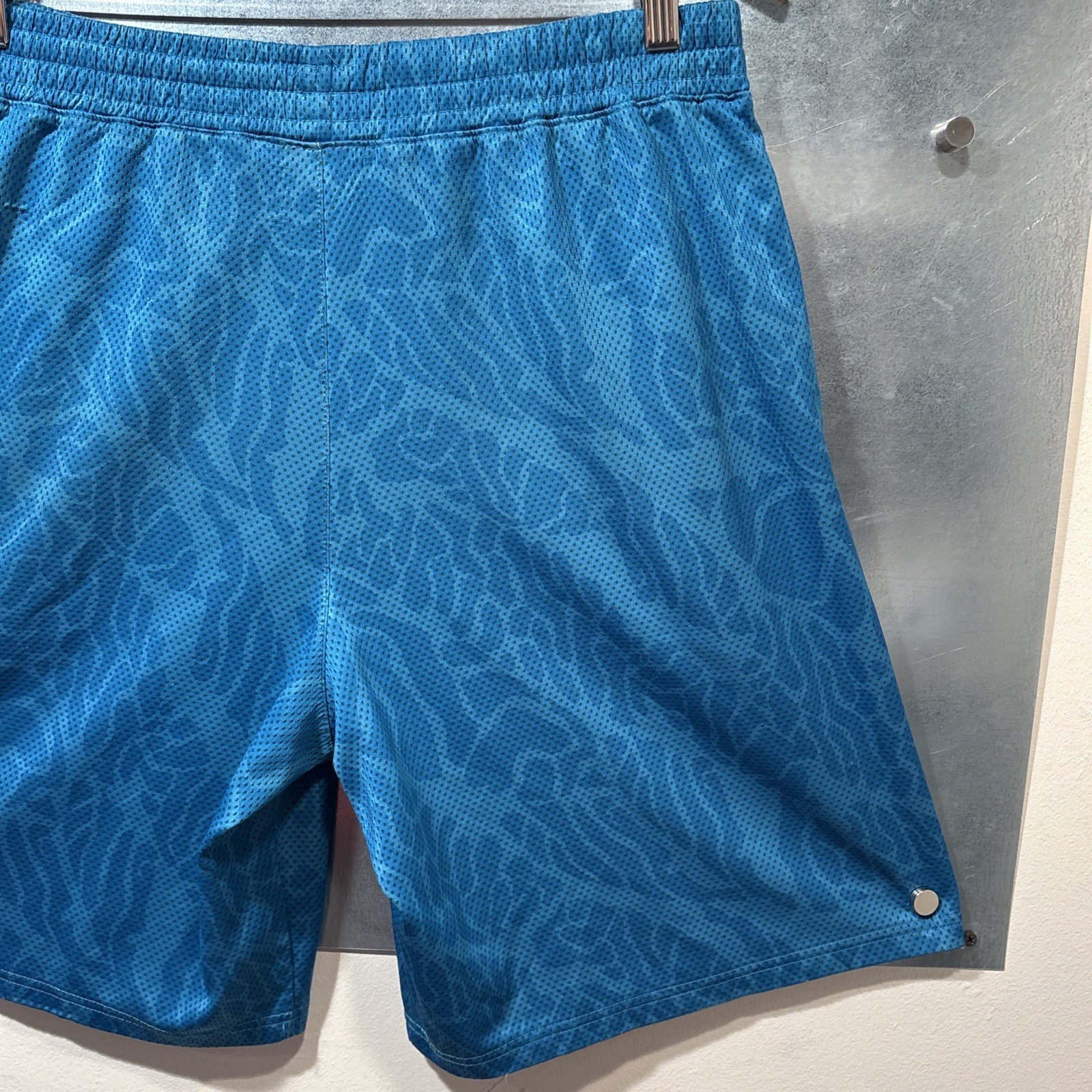 Y2K Oakley Blue “Frogskin” Athletic Frog Board Shorts M Surf Rare Logo Vintage