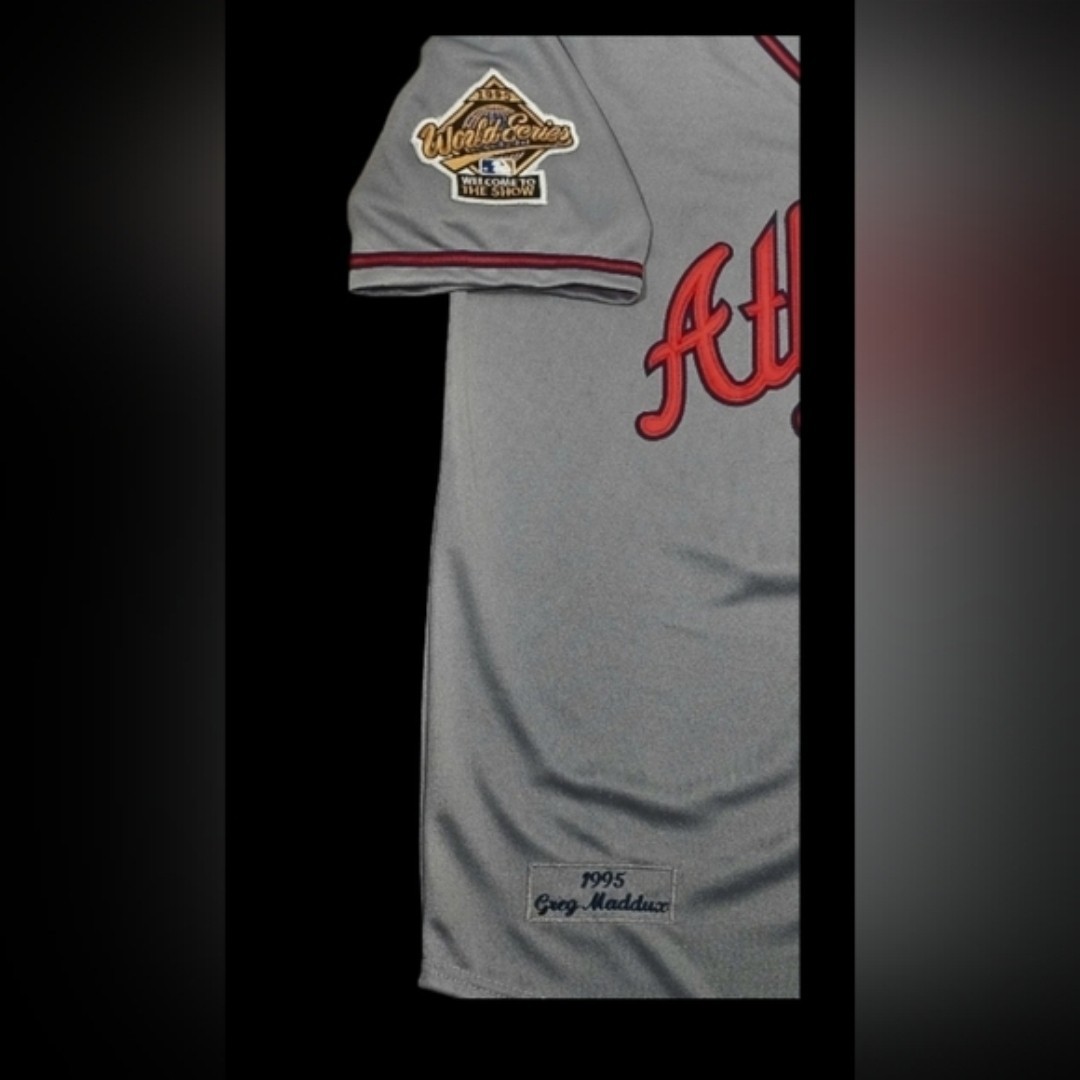 Greg Maddux Atlanta Braves 1995 Men’s Road Gray World Series Baseball Jersey