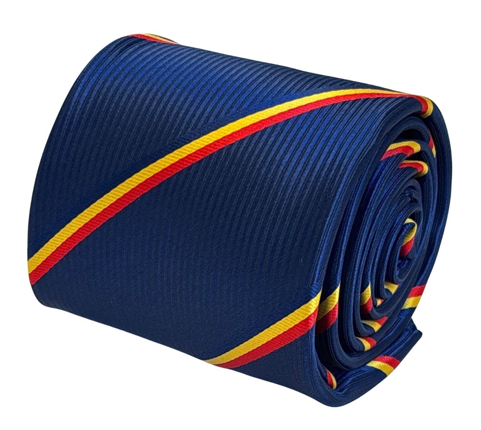 Mens Designer Tie Navy Romania Flag Blue Yellow Red by Frederick Thomas