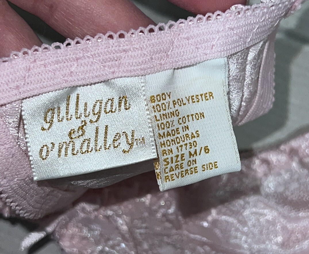 VTG Gilligan & O’Malley Satin Thongs 3 Pack Medium M 6 Pink Gray Floral Sexy