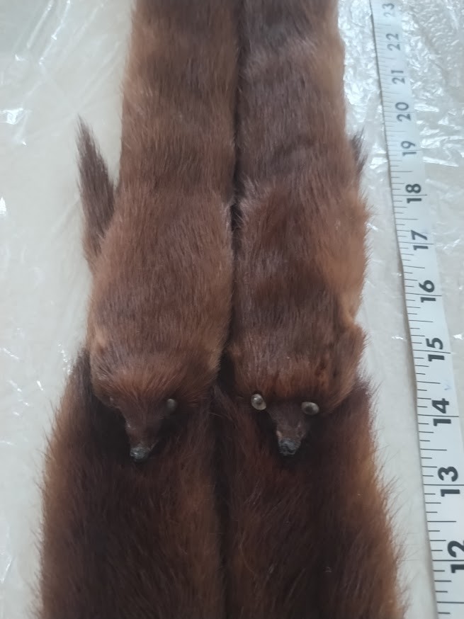 Vintage Fur Nakamura 6 Pelt Brown Mink Fur Stole Wrap Ginza Toyko, Never Worn