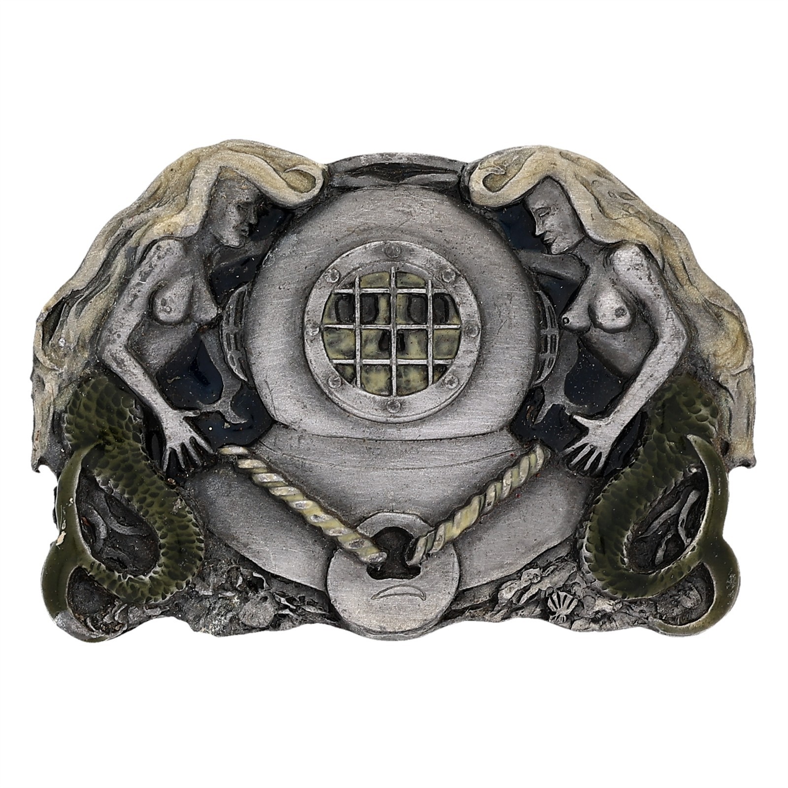 Navy Deep Sea Diver Mark V Diving Helmet Mermaid Nautical Vintage Belt Buckle