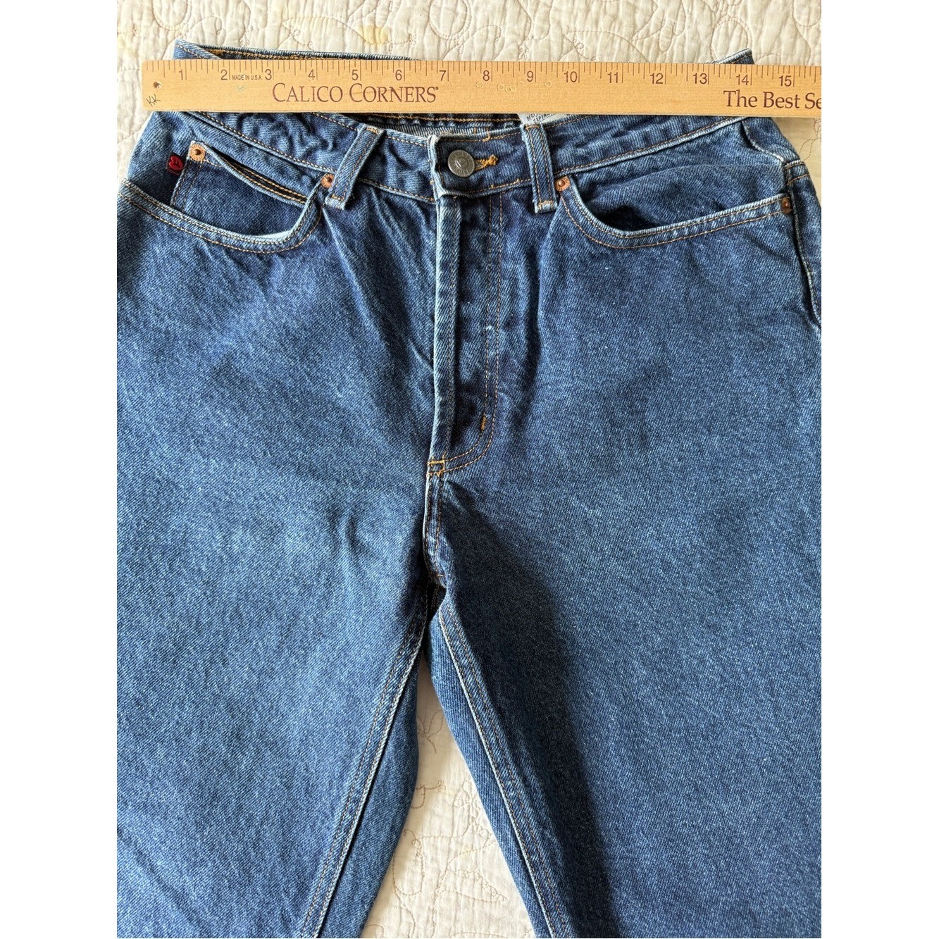 Vintage Fiorucci USA Made Denim Bermuda Shorts/Jorts 7/8 Y2K Cotton Button Fly