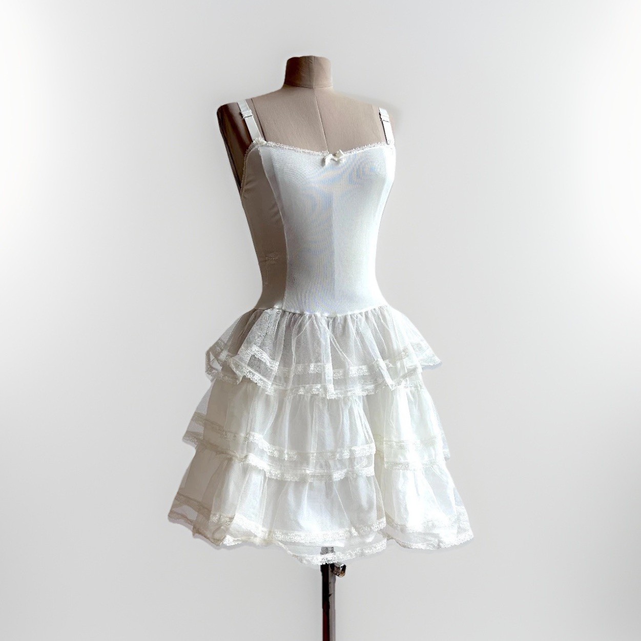 Vintage 1950s Petticoat Full Slip Underskirt Tulle Pouf Skirt sz S Maisel Era