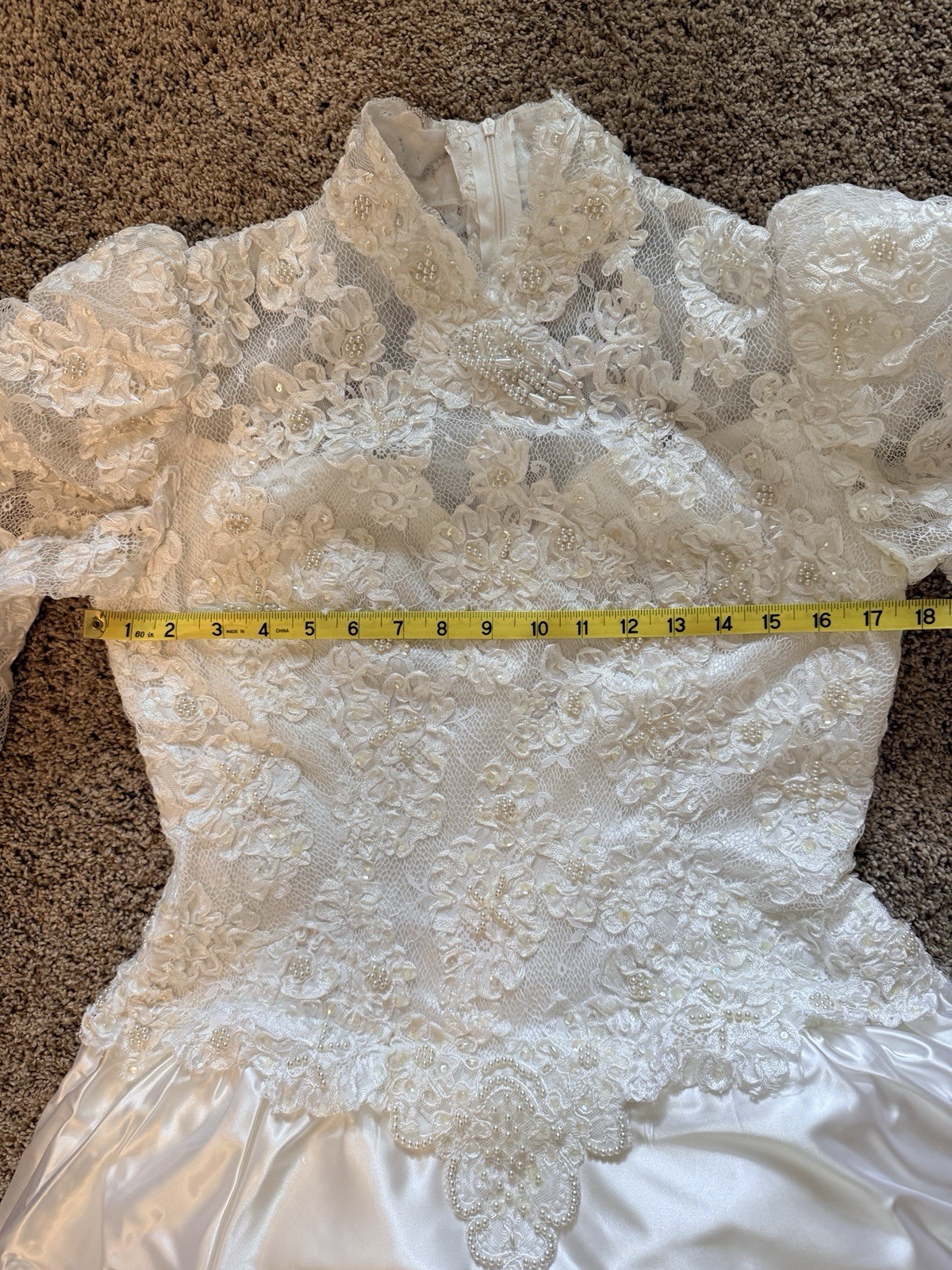 1989 Vintage Wedding Dress Satin And Lace