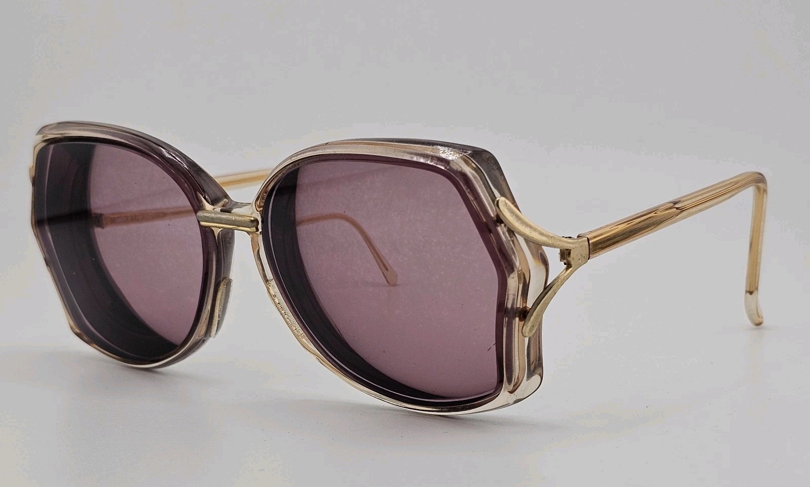 Vintage 1970s Maurice St Michel Sunglasses Oversized Purple Lenses Frame France