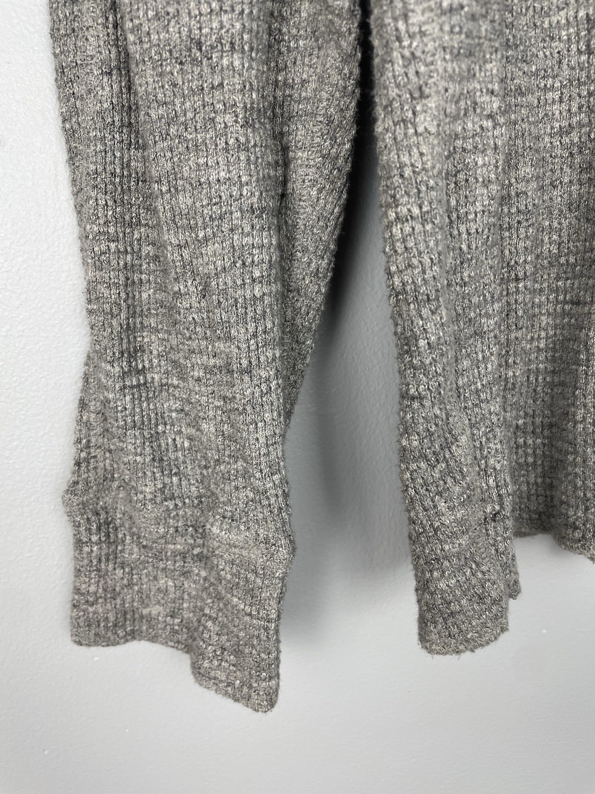Double RL RRL Ralph Lauren Waffle Knit Thermal Shirt Grey Long Sleeve Men’s L