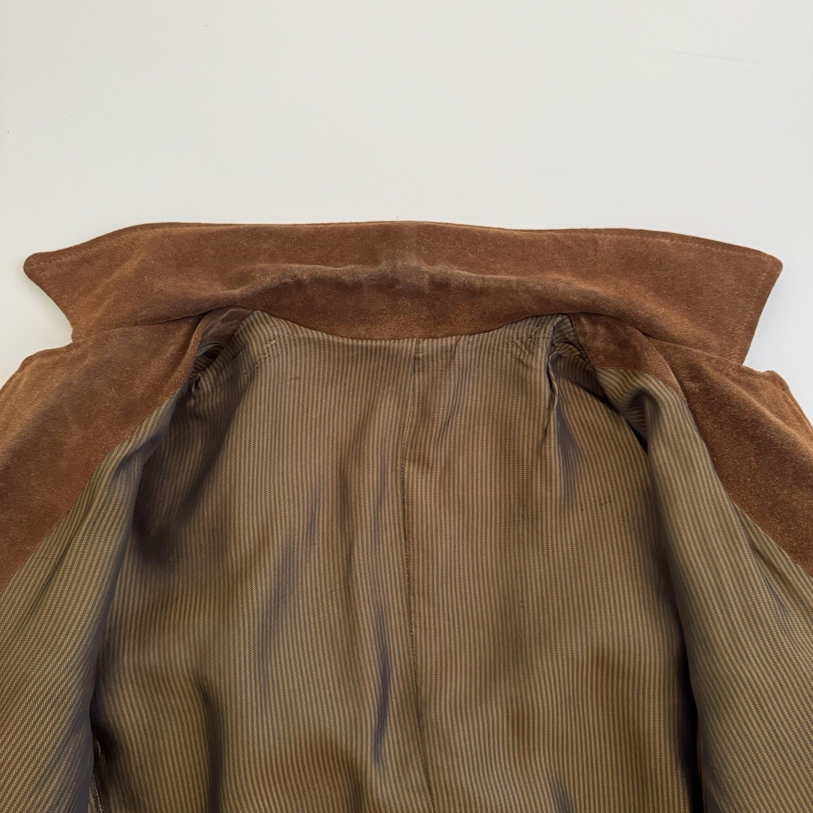 VTG 70s Jo-Kay Suede Leather Jacket Brown Western Fringe – Women’s S? 23x 17.5