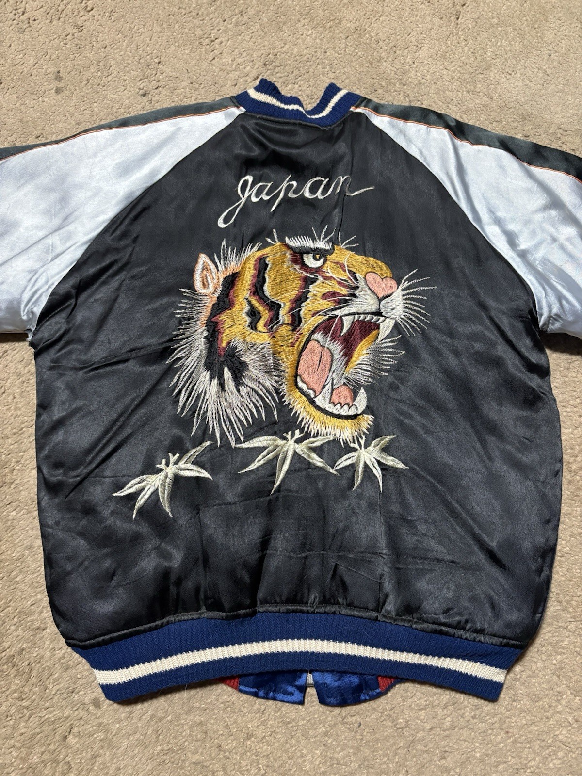 Vintage 1950s Japanese Sukajan Souvenir Jacket Reversible 50s Tiger