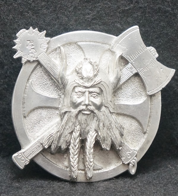 XF01150 VERY COOL VINTAGE 1970s ****VIKING WARRIOR**** ARTWORK MENS BELT BUCKLE