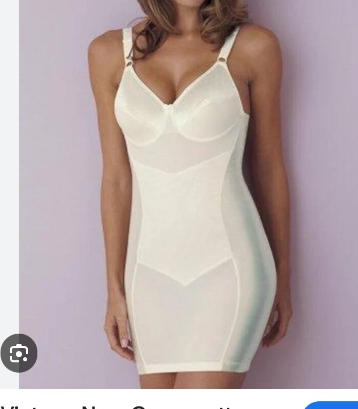 38 DD NWT Vintage Short Tight Strong Spandex Satin Bra Girdle Full Slip Shaper