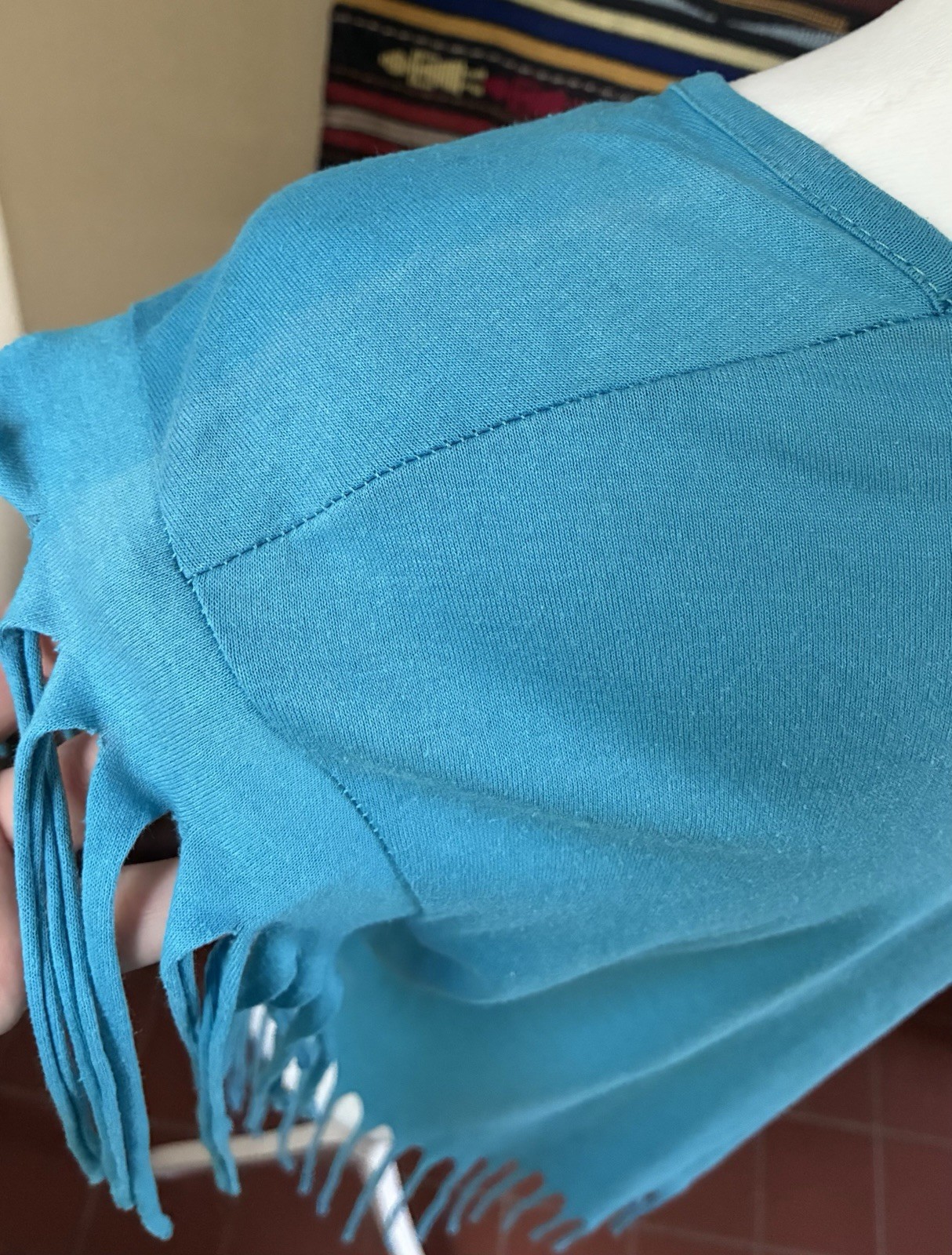 Vintage 80s 90s Las Vegas Teal Fringe Women’s T shirt Single Stitch size M