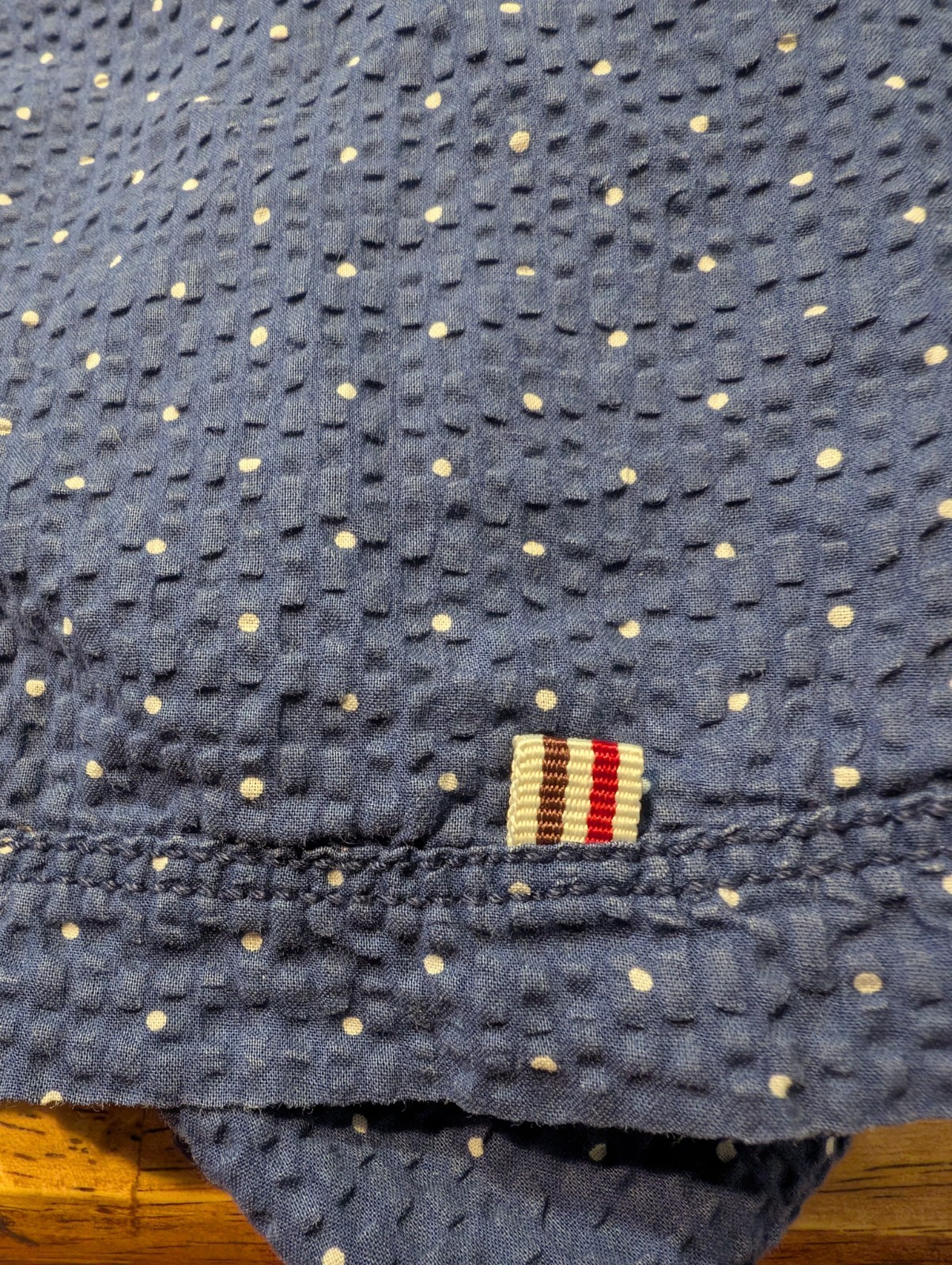 Vintage Italia 1958 Blue Polka‑Dot Cotton Shirt Contrast Trim Retro Y2K Size XL