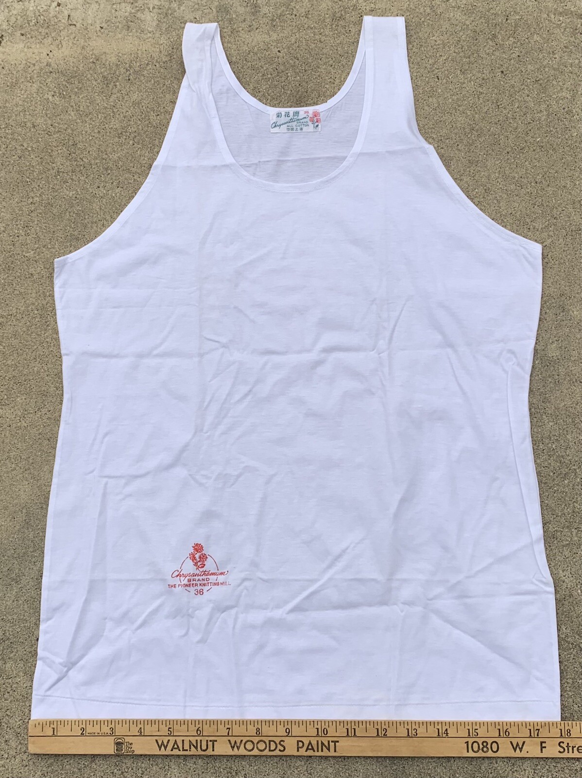 vintage Crysanthemum brand tank top undershirt The Pioneer Knitting Mill 36