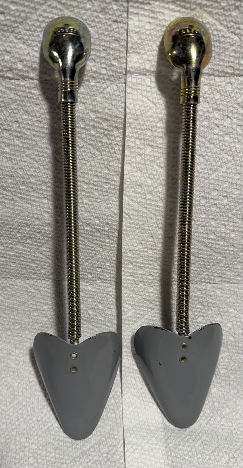 Vintage (2) Pedor Austria Gray Metal Alloy Flexible Shoe Trees Stretchers Shaper