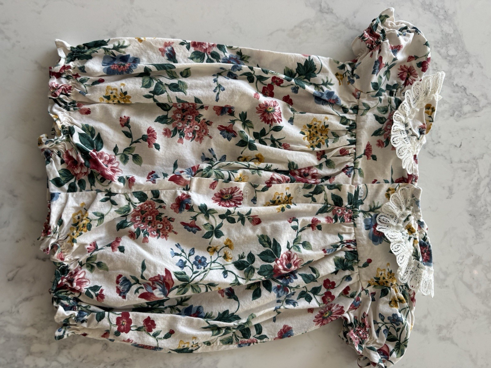Vintage 18 month Baby Toddler Floral Romper 1994 Outfit
