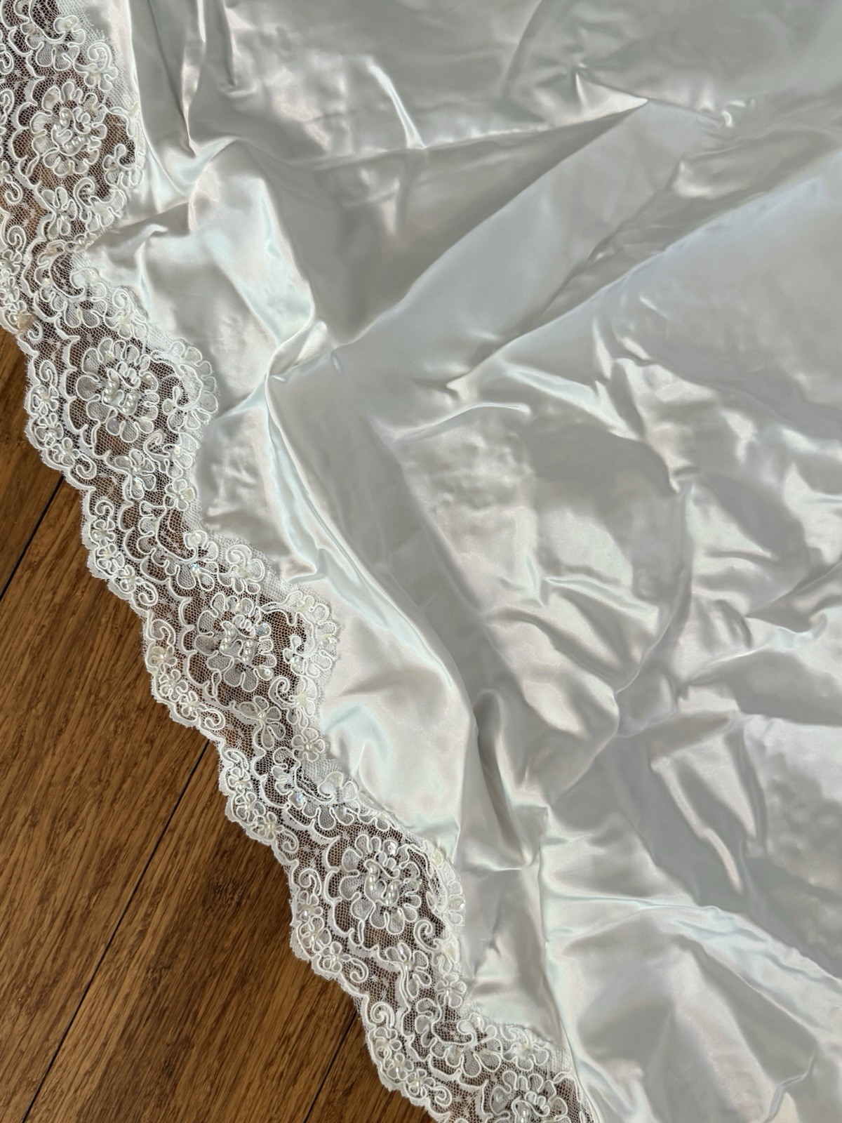 1989 Vintage Wedding Dress Satin And Lace