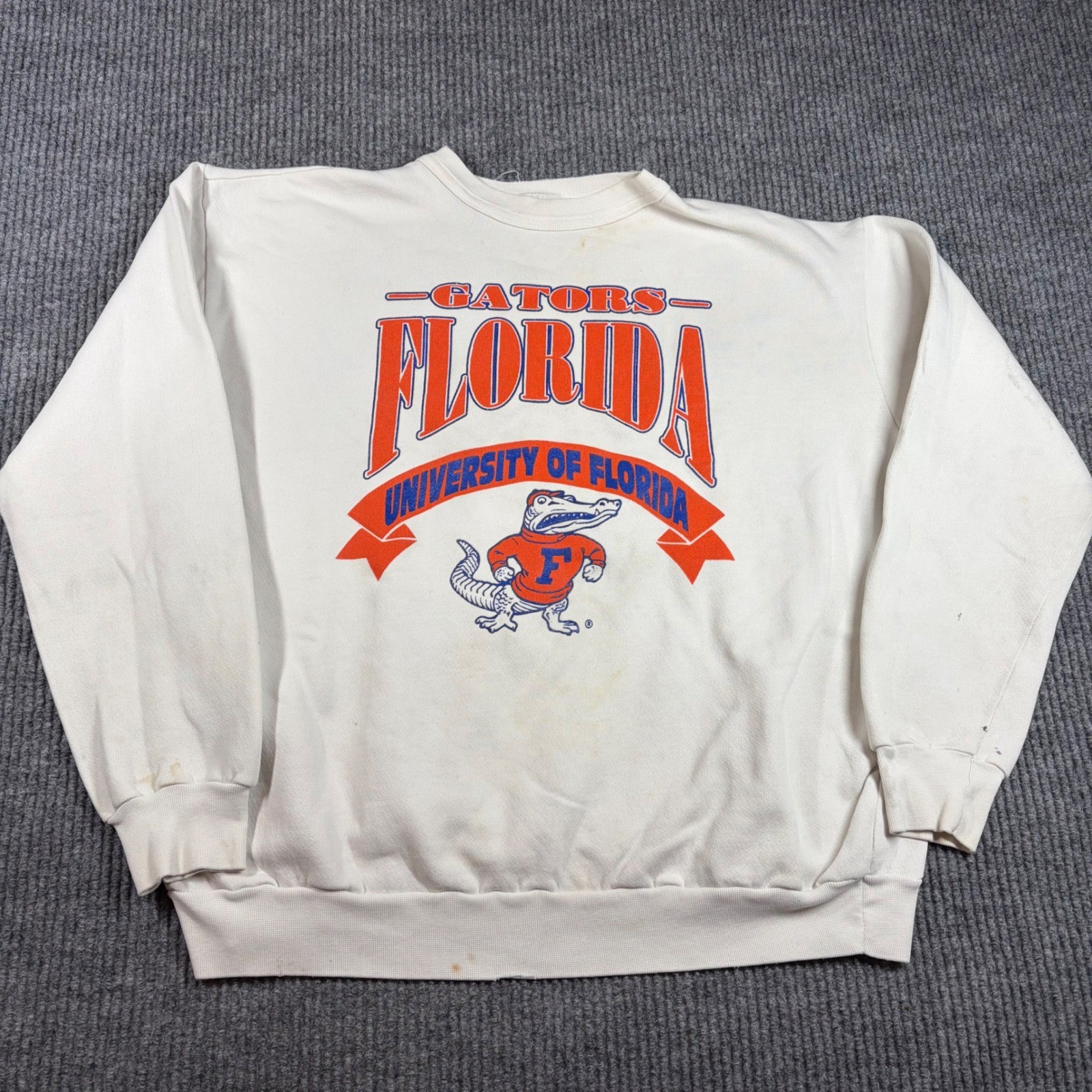 Vintage Dodger Sweatshirt Mens L University of Florida Gators White USA Made