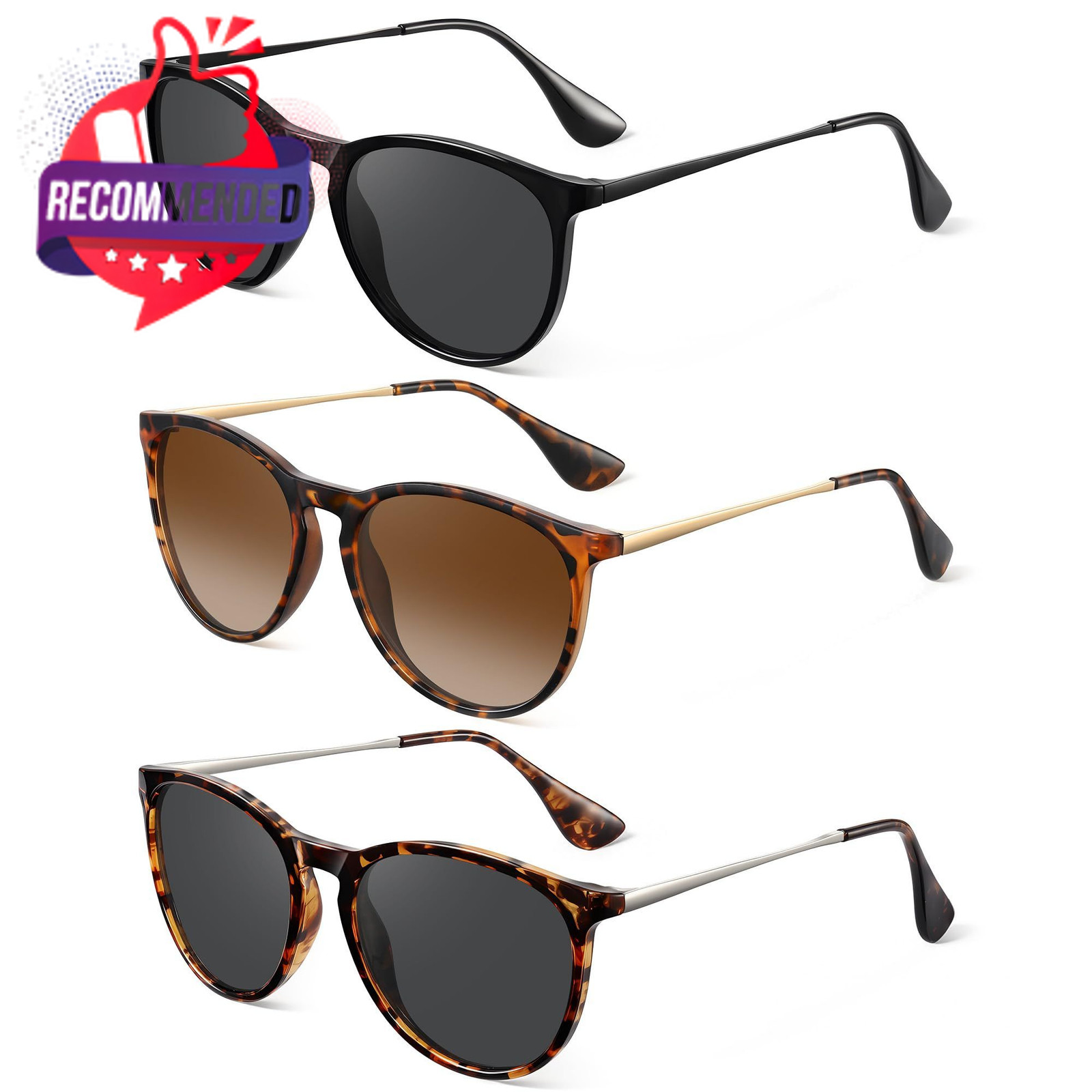 Polarized Sunglasses For Women Men- Vintage Round Sun Glasses Retro Trendy Style