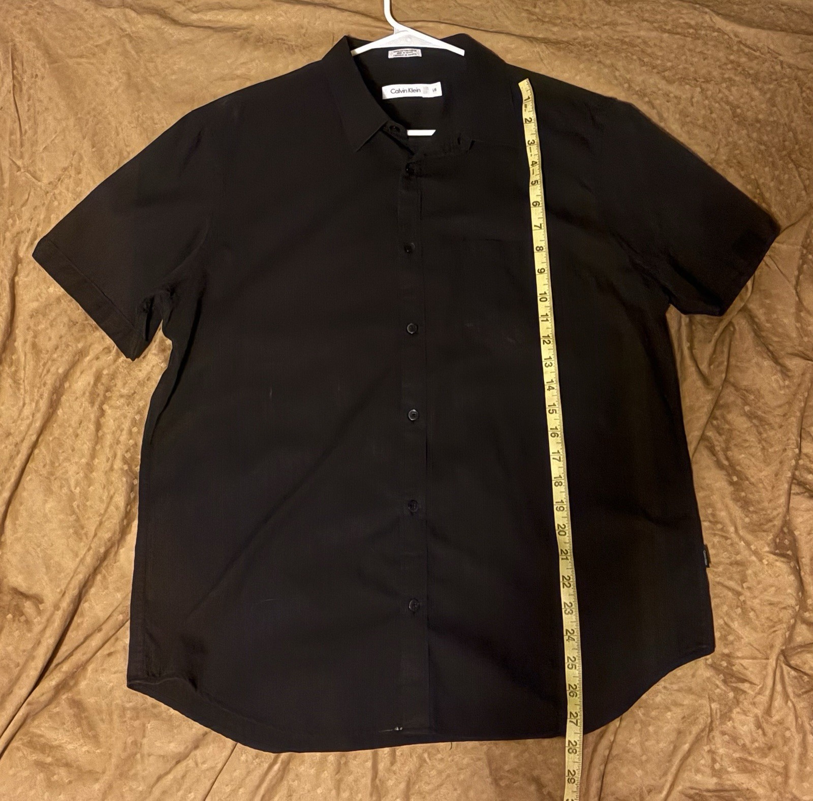 Vintage Calvin Klein 100% Cotton Size L Black Casual Button Shirt