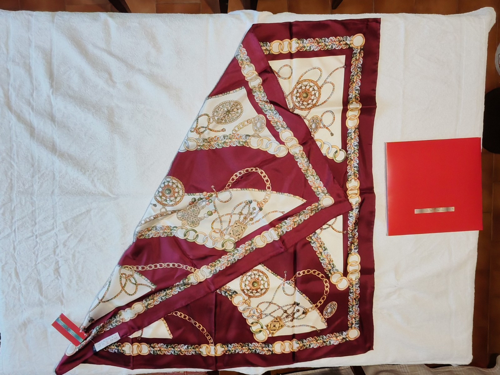 New Gorgeous Bordeaux Vintage Lancetti Vintage Scarf Scarf