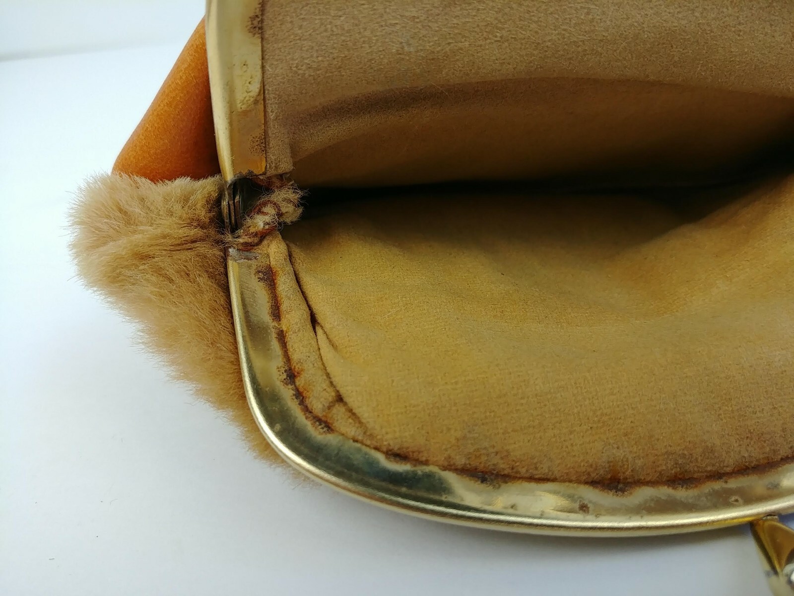 Vtg Australian Kangaroo Fur Souvenir 2 Compartment Coin Purse Clasp Closure