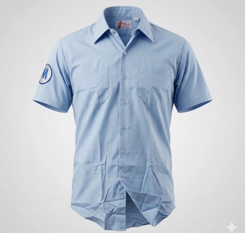 Vintage NOS Union Made Executive Service Work Shirt USA Deadstock 16.5 Blue SS