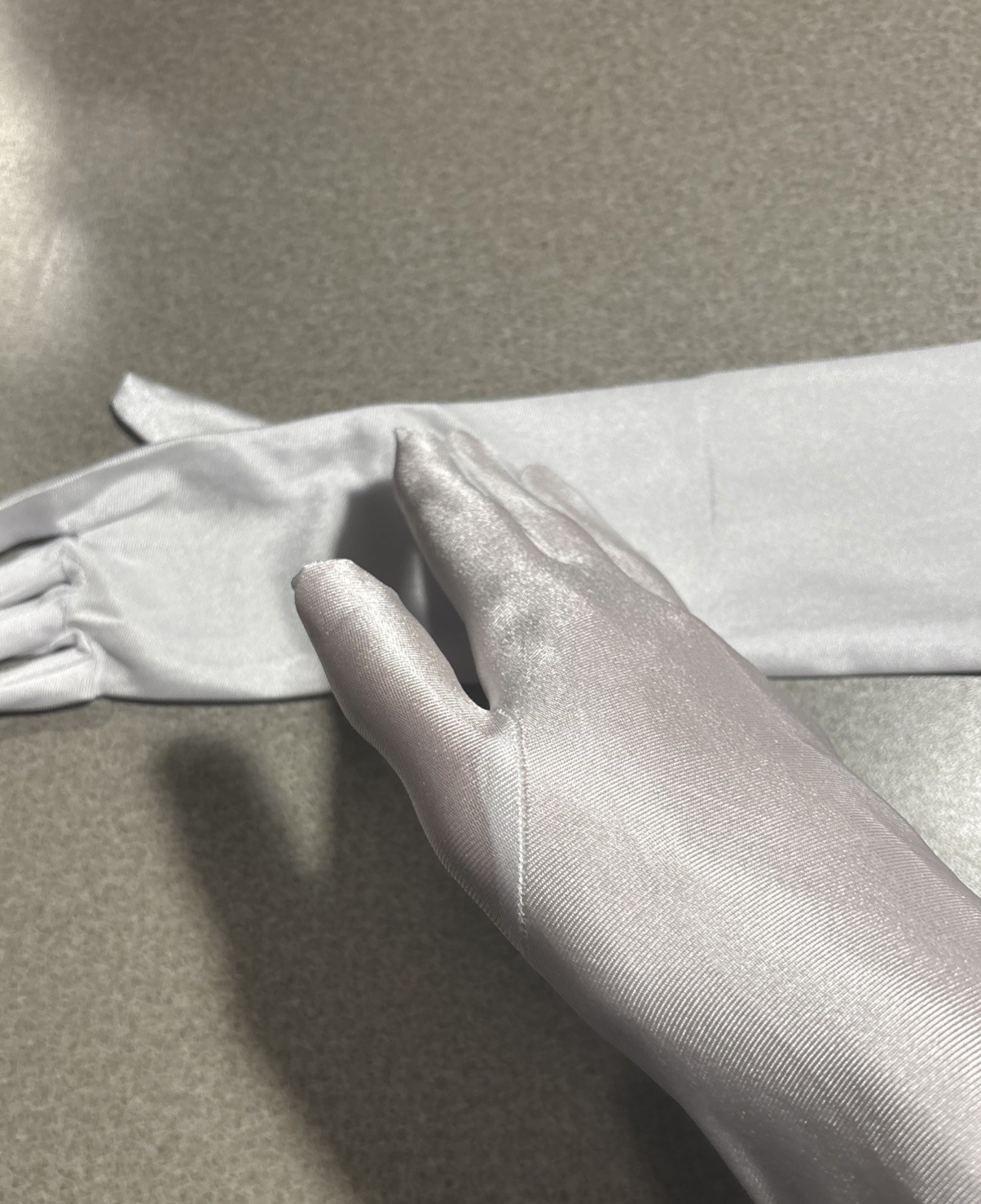 20in Long White Bridal/Opera Gloves, Satin/silk, New #46