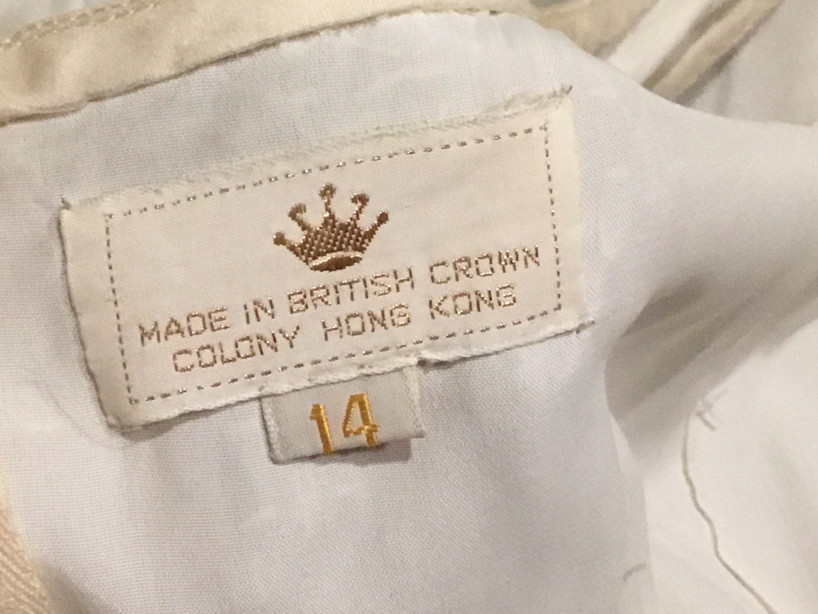 1960’s Vintage British Crown Colony Beaded Rhinestone Hong Kong Dress Small READ