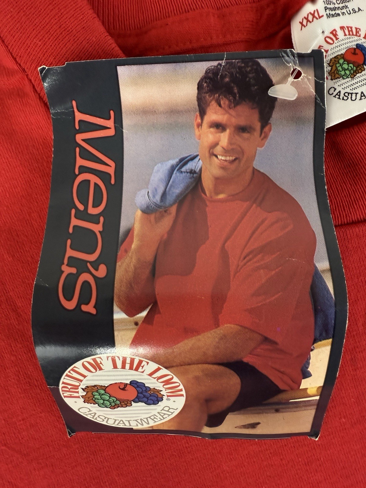 VTG Fruit of the Loom Single Stitch Blank Red Shirt XXXL Cotton NOS NWT 1993