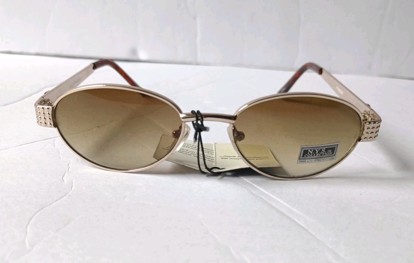 NYS Collection Sunglasses Adult Unisex Vintage Black Silver Sun Glasses New