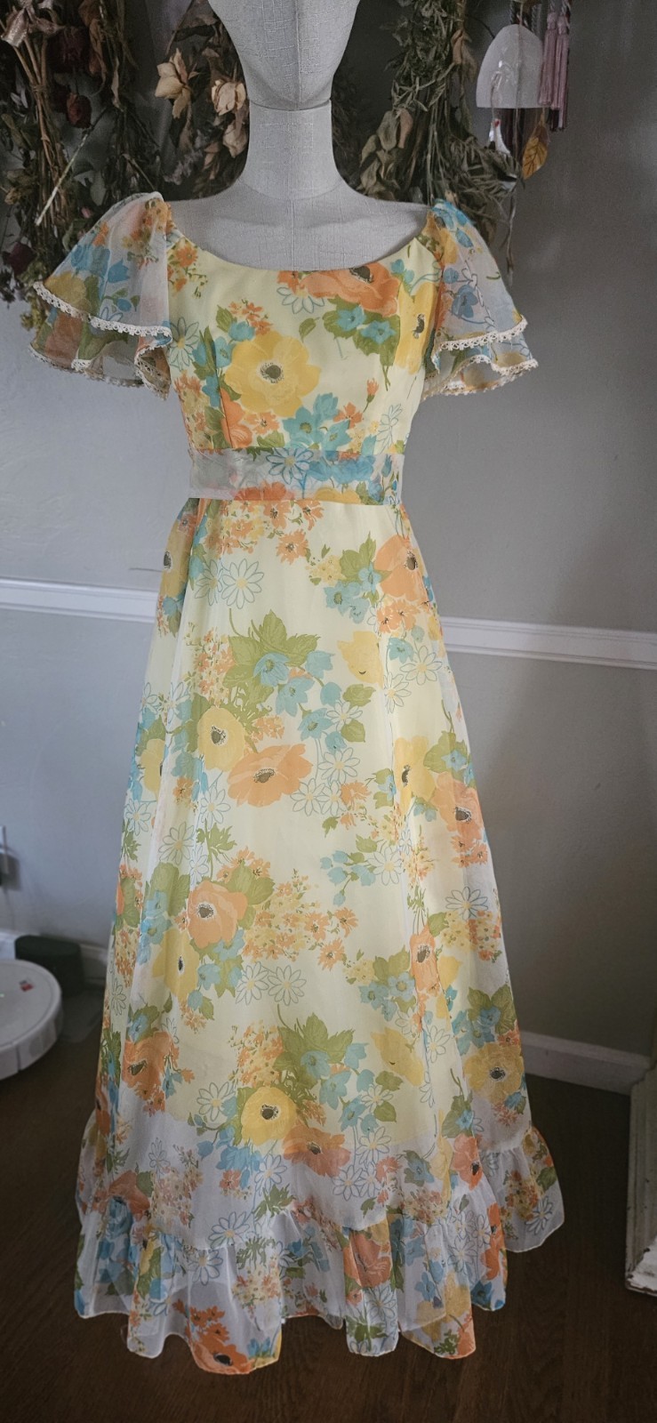 Vintage 1970s Floral Maxi