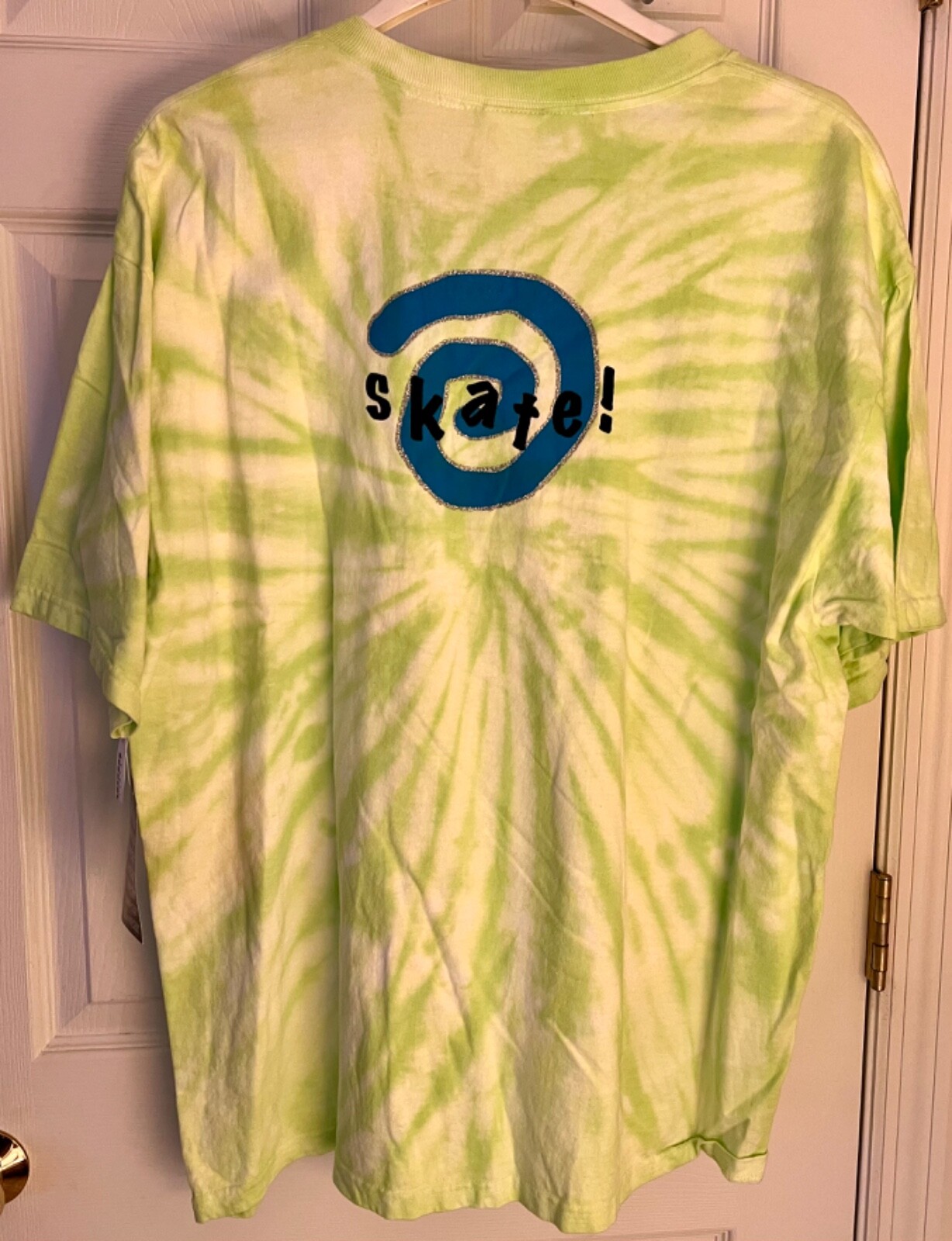 GK “SKATE” VTG BANZAI UNISEX ADULT X-LARGE SSLV LIME TYE DYE COTTON TEE Sz XL