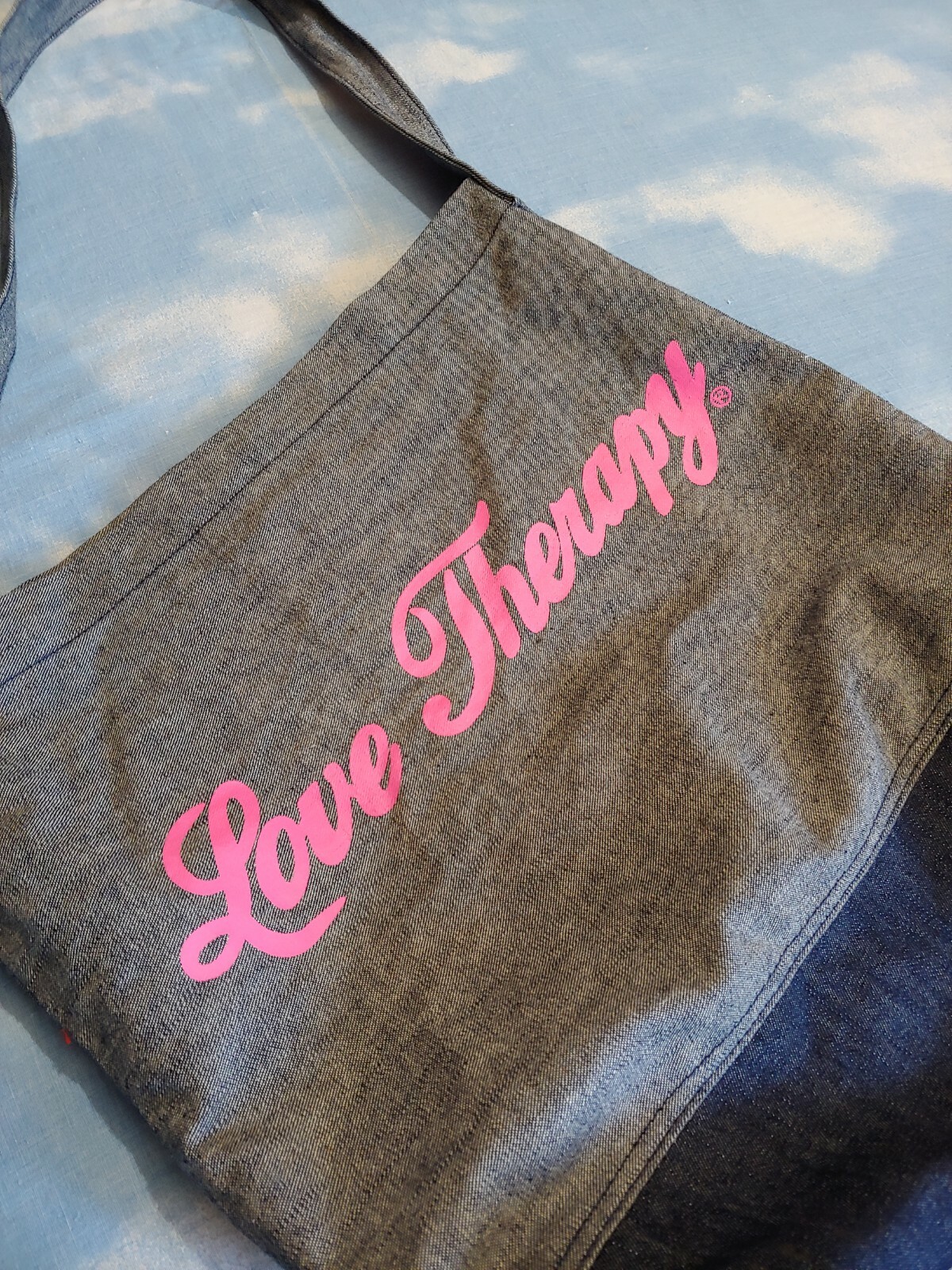 Vintage LOVE THERAPY by ELIO FIORUCCI Double Sided Jeans Bag New RARE