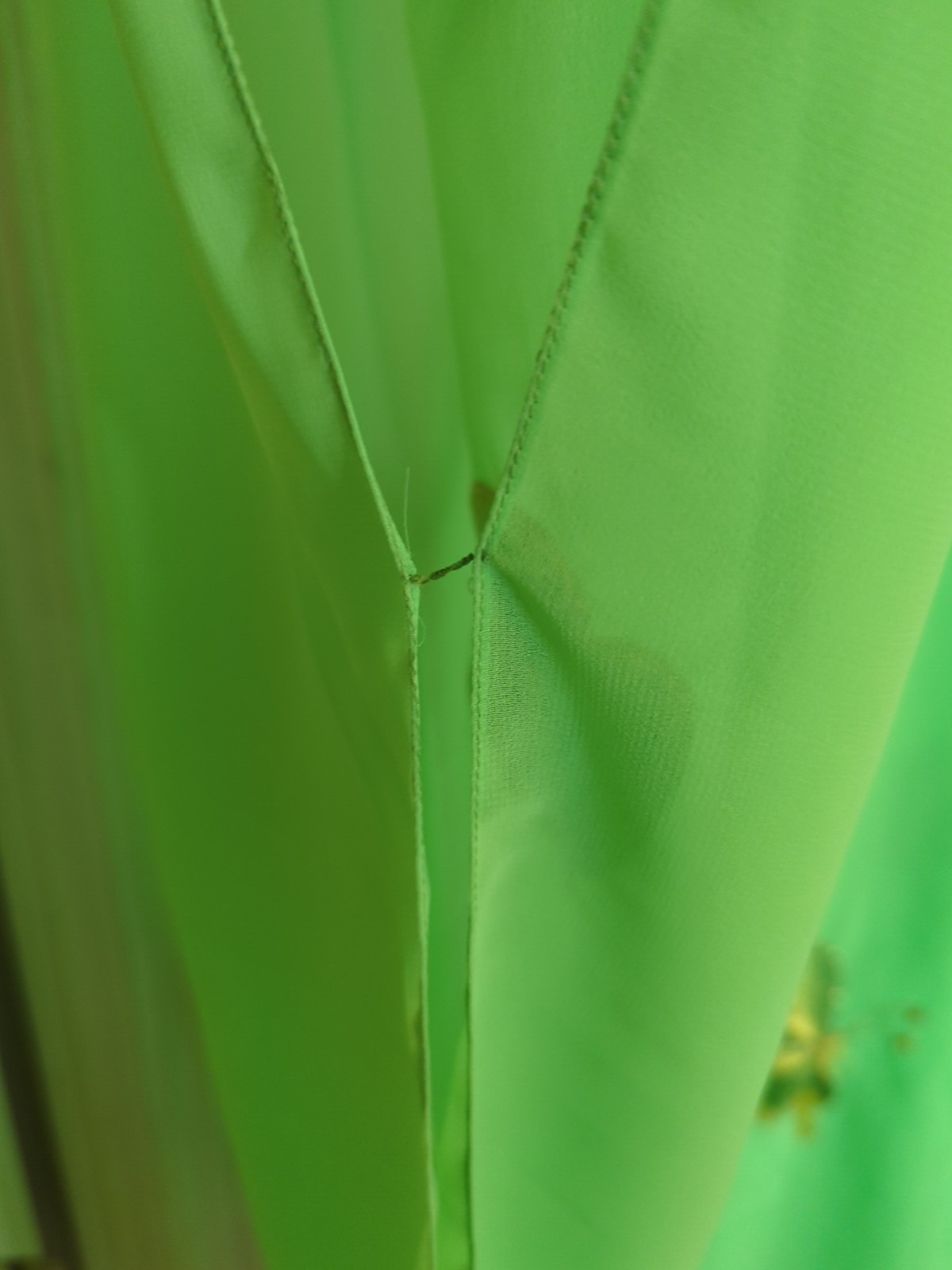 Vtg 70’s Neon Green Dress Butterfly Motive Chiffon Overlay Custom Made Sz 12
