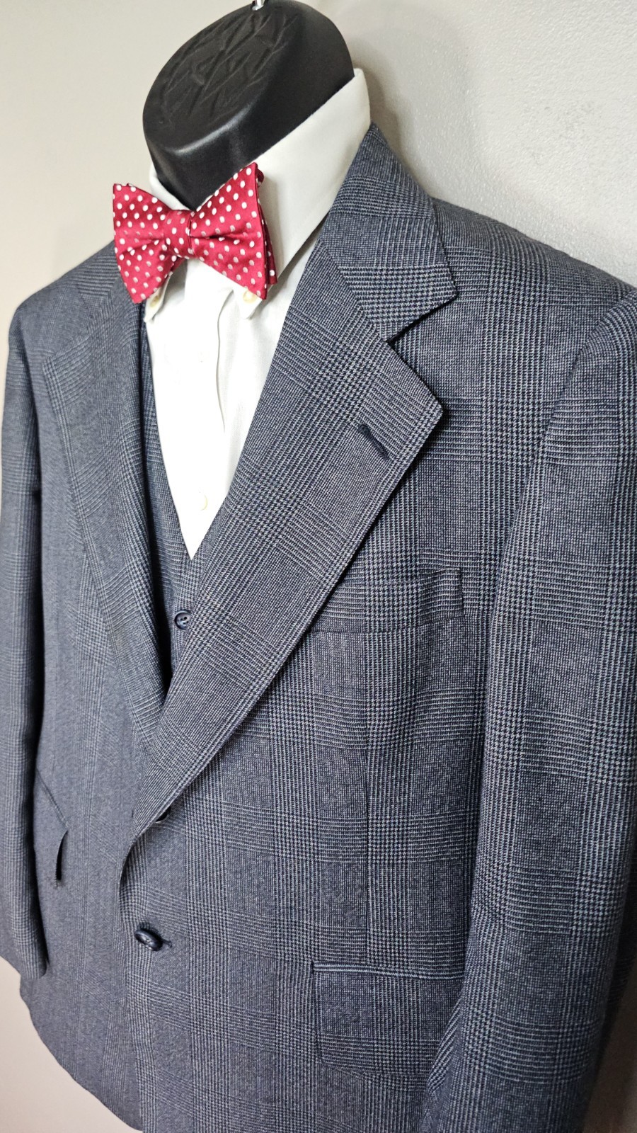 VTG 60/70s Union Made 🇺🇸 Werdenberg’s Blue Wool 3pc Suit 39R, 34×27 +NWT Tie