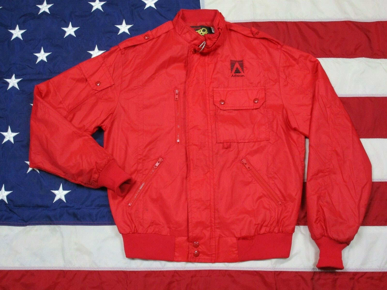 Vintage Detroit Diesel Allison Zip Mechanic Jacket Men (S) Work-Wear King Louie