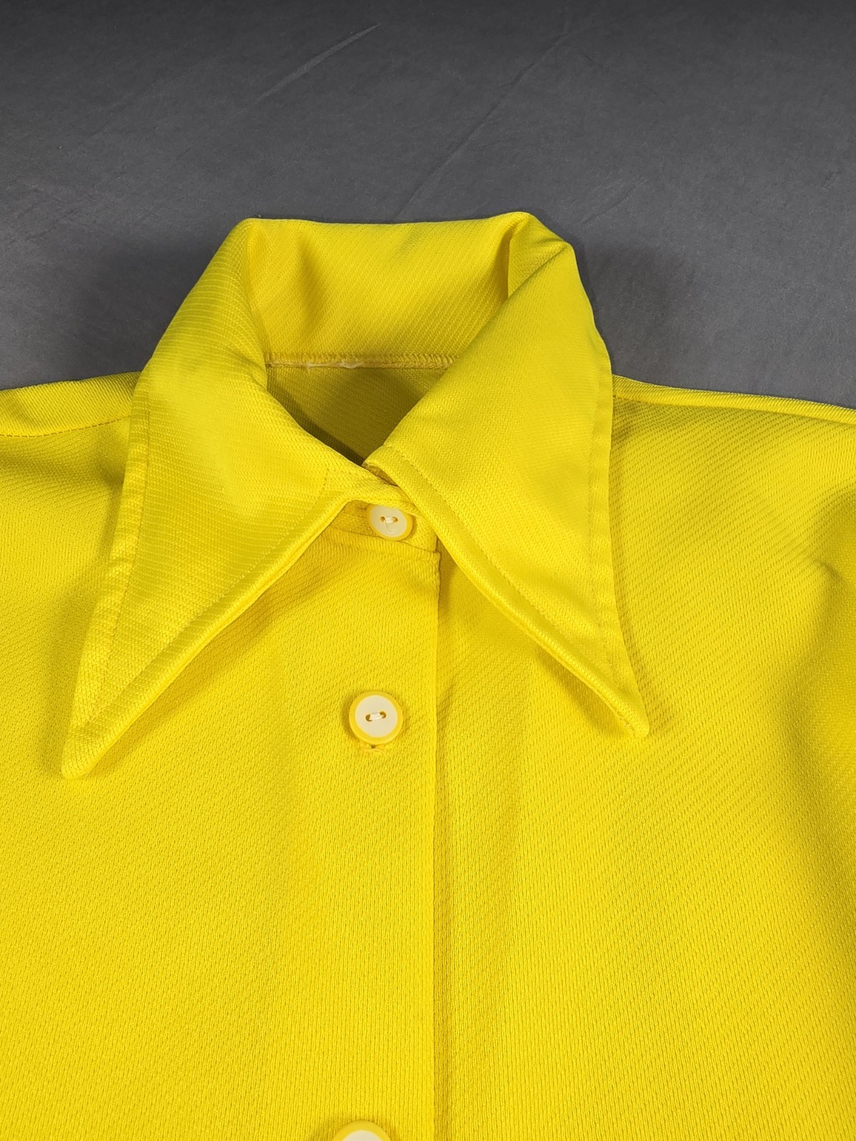 1970’s Woman’s Blazer Lemon Yellow Textured Vintage Look At That Collar!