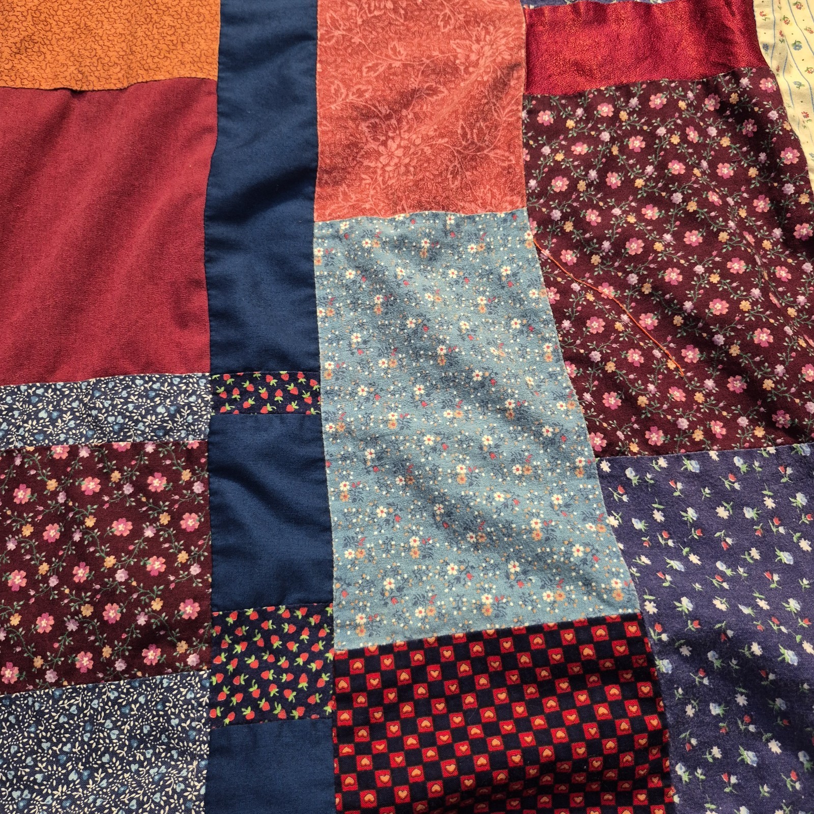Vtg Handmade Cottagecore Patchwork Dress Boho Calico Gingham No Size See Pics