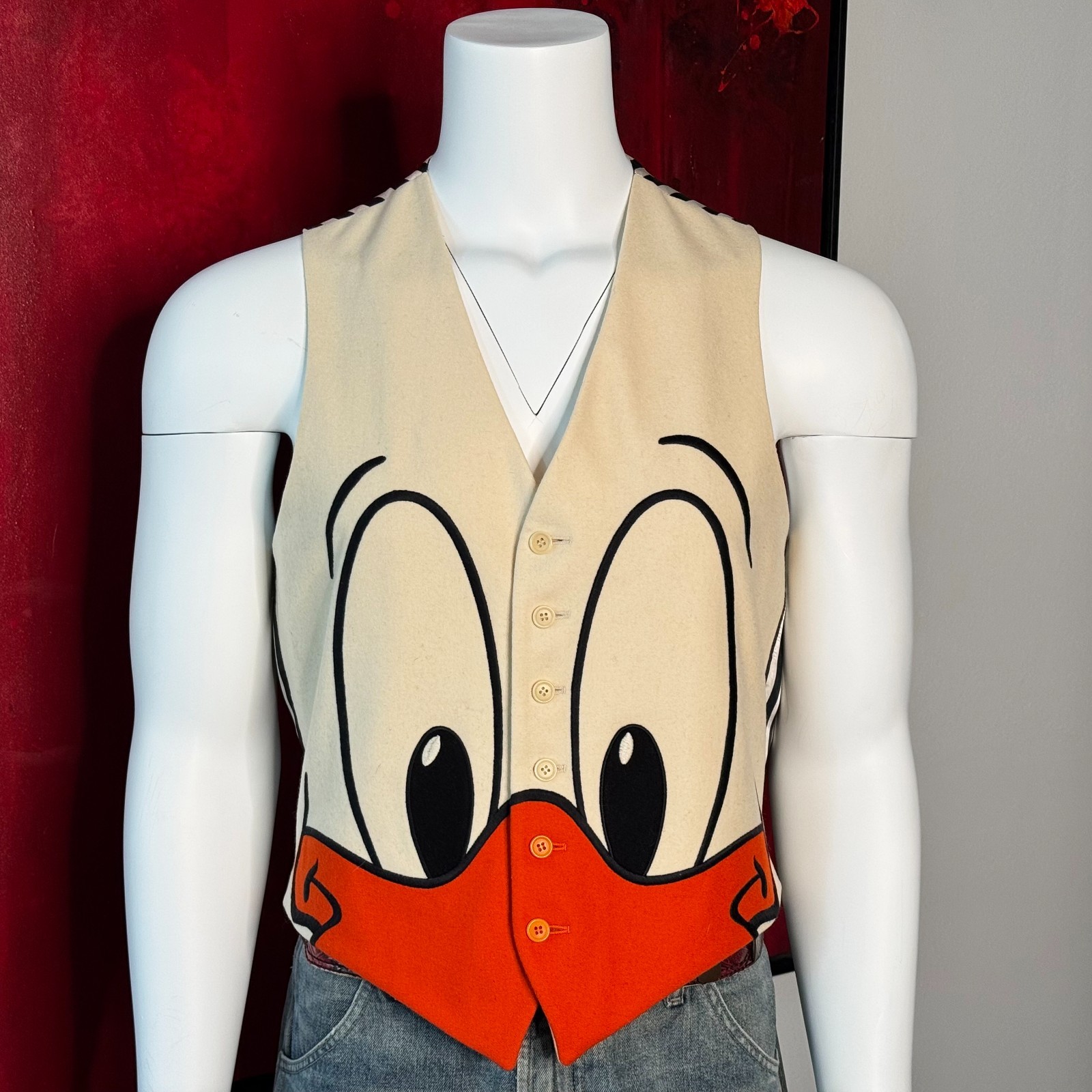 MOSCHINO CHEAP and CHIC wool vest Donald Duck size 50 from F/W 1993/94