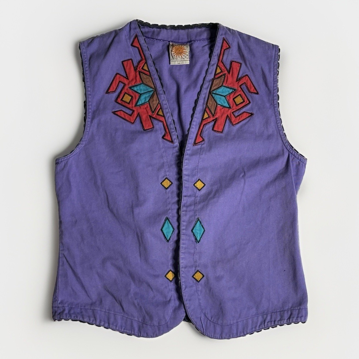 Vintage 1993 Chico’s 10 Year Anniversary Special Edition Vest Purple Sun Boho M