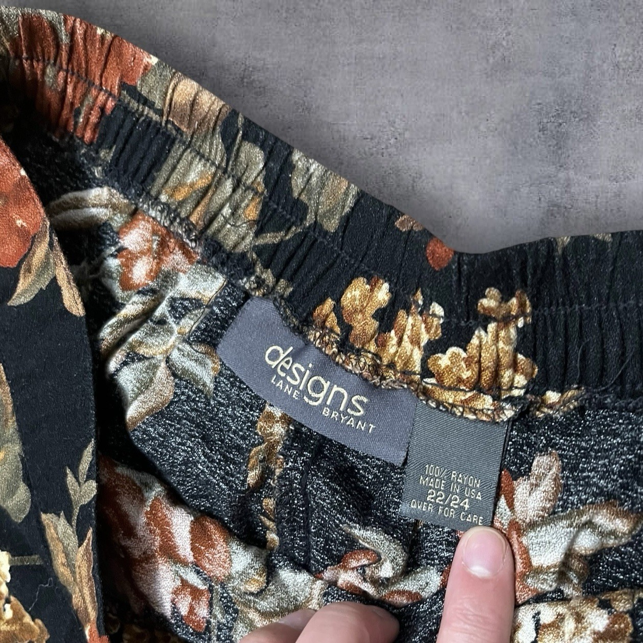 Vintage 2000s y2k Orange and Black Floral Designs Lane Bryant Maxi Skirt
