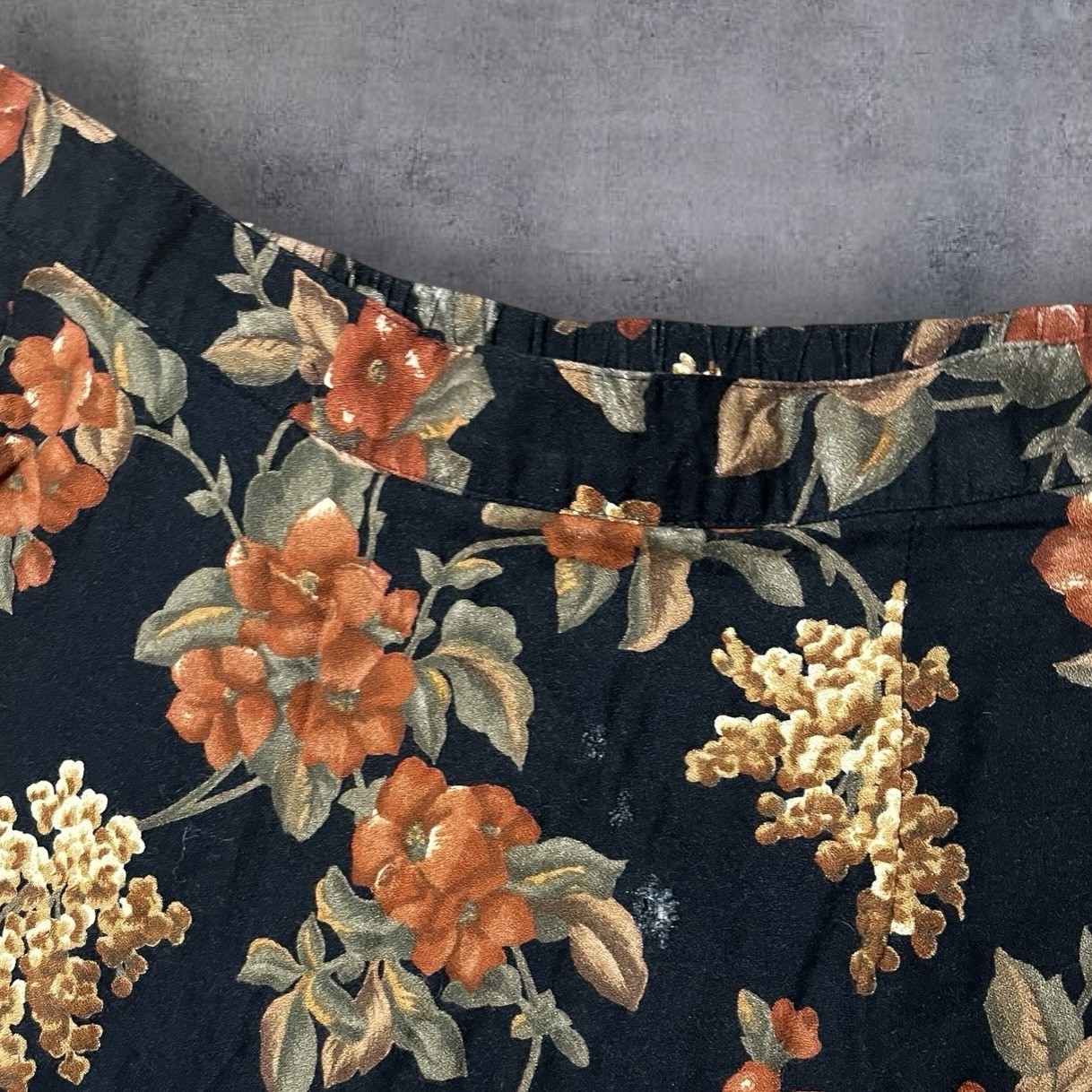 Vintage 2000s y2k Orange and Black Floral Designs Lane Bryant Maxi Skirt