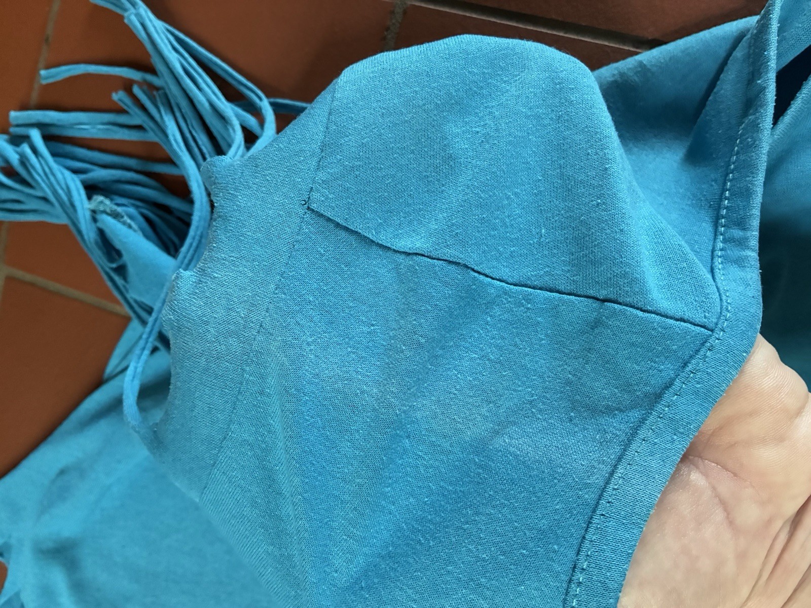 Vintage 80s 90s Las Vegas Teal Fringe Women’s T shirt Single Stitch size M