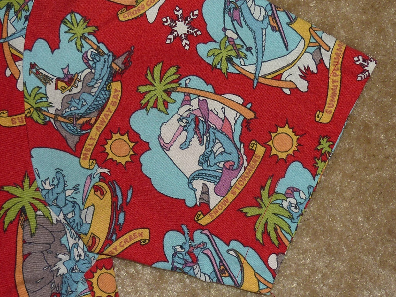 Rare Vintage Disney Blizzard Beach Cast Member Hawaiian Button Shirt 36″ Chest