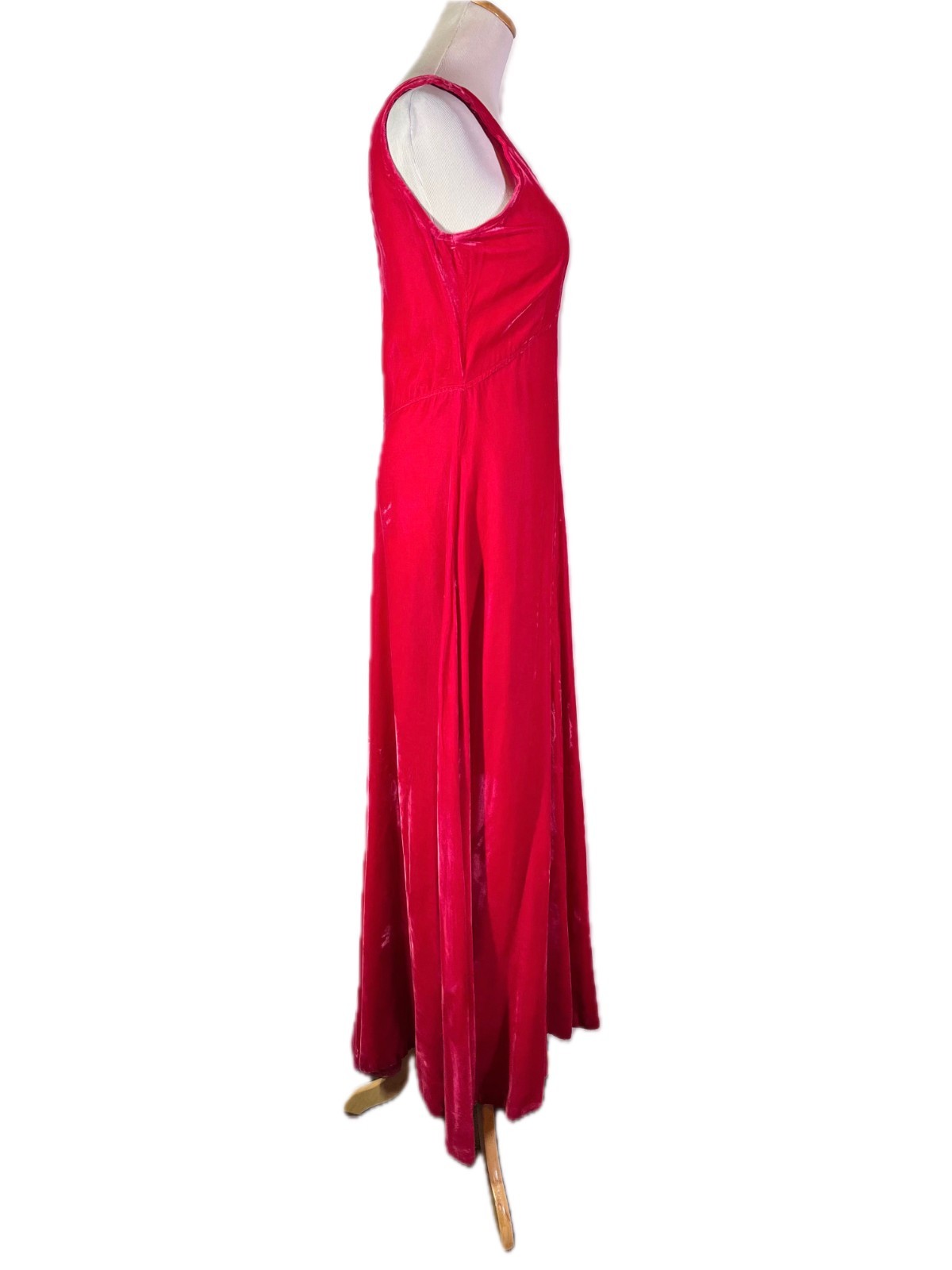 Vintage 1970s Homemade Maxi Dress Jacket Set Hot Pink Velvet Fits S