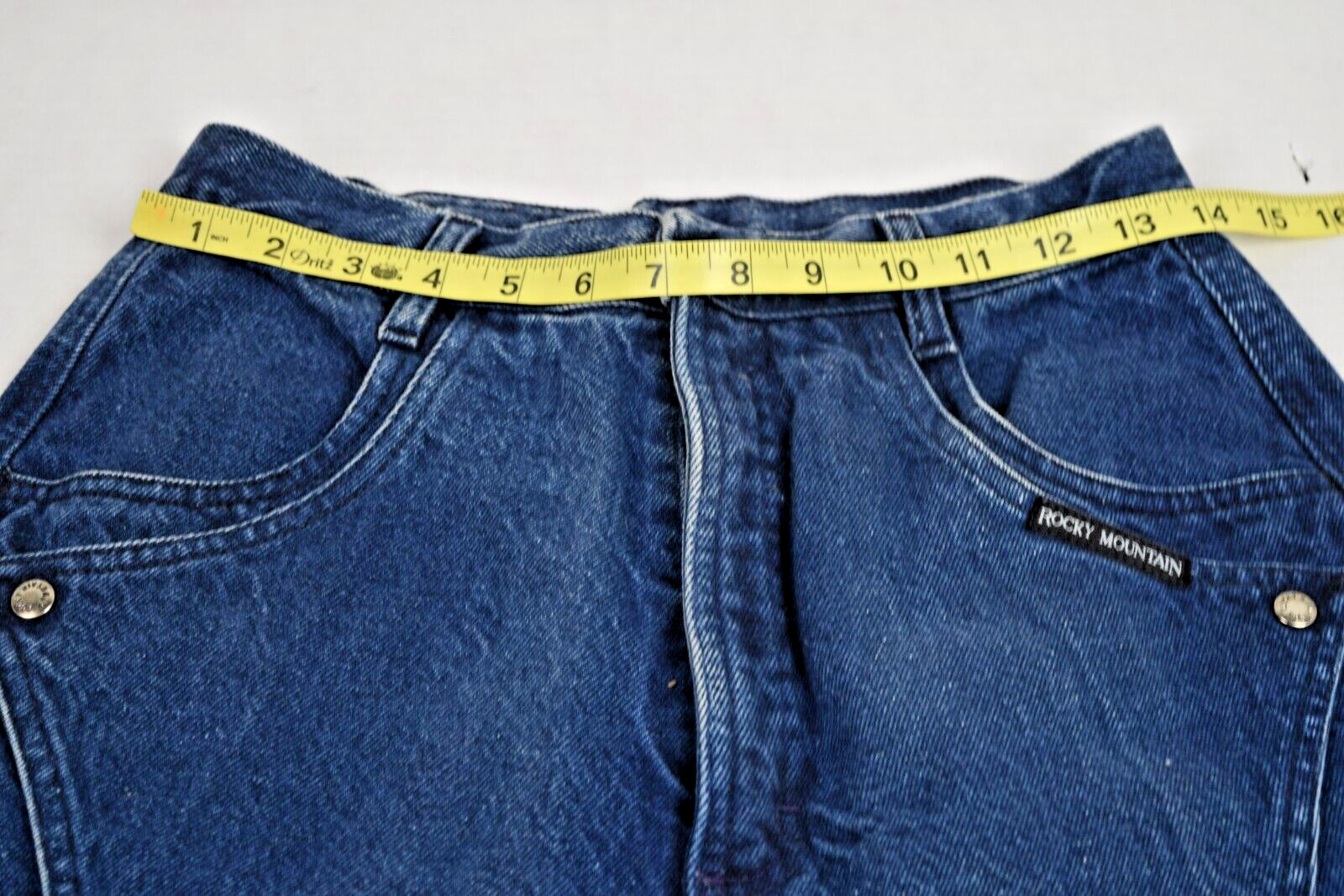 Vintage Rocky Mountain Riding Jeans Size 28 x 34 80s Blue High Waist Made USA
